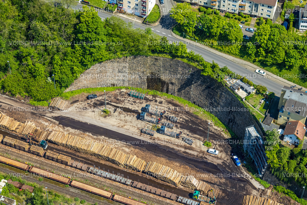 Hagen230502464 | Luftbild, Verladestation Holzlagerplatz an der Schwerter Straße, Güterzug, Boele, Hagen, Sauerland, Nordrhein-Westfalen, Deutschland