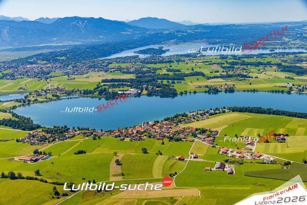 Luftaufnahme von  Riegsee - Die Luftaufnahme wurde 2025 vom UL-Flugzeug heraus erstellt ( keine Drohne ) - Hochauflösende Luftaufnahme - für professionelle Ausdrucke geeignet. Die Geschenkidee !Mit Lizenz und Bildrechte bestellbar