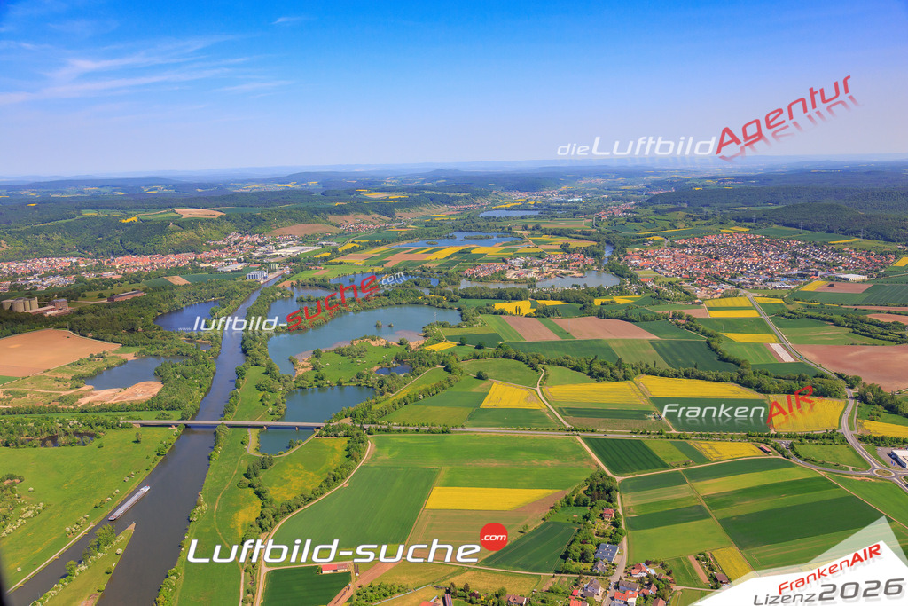 aktuelles Luftbild von Sand_am_main Knetzgau - Luftaufnahme wurde 2018 von https://frankenair.de mittels Flugzeug (keine Drohne) erstellt.