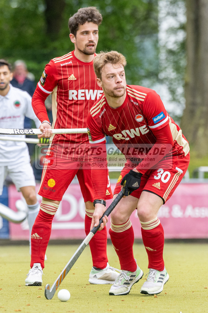 SFE_20230429_0006 | 1. Bundesliga Hockey Herren Rot-Weiss Köln - Crefelder HTC am 29.04.2023 in Köln (KTHC Stadion Rot-Weiss Köln Tennis and Hockey Club), Photo: Stephan Fehrmann 2023 (Sports-Gallery),Mink van der Weerden ( Rot-Weiss Köln #30 )