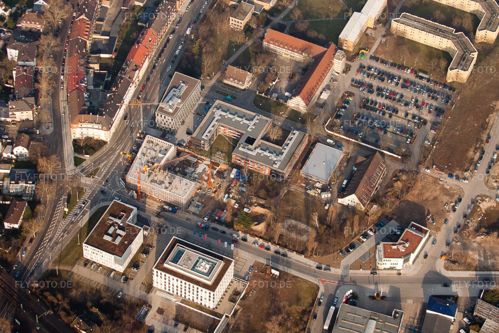 Luftbild: Neuostheim, Projekt EASTSITE der B.A.U. Bauträgergesellschaft mbH im Ortsteil Neuostheim in Mannheim im Bundesland Baden-Württemberg in Deutschland. Foto: IMG_25234.jpg vom 23.03.2010 durch Werner Riehm/FLY-FOTO.de