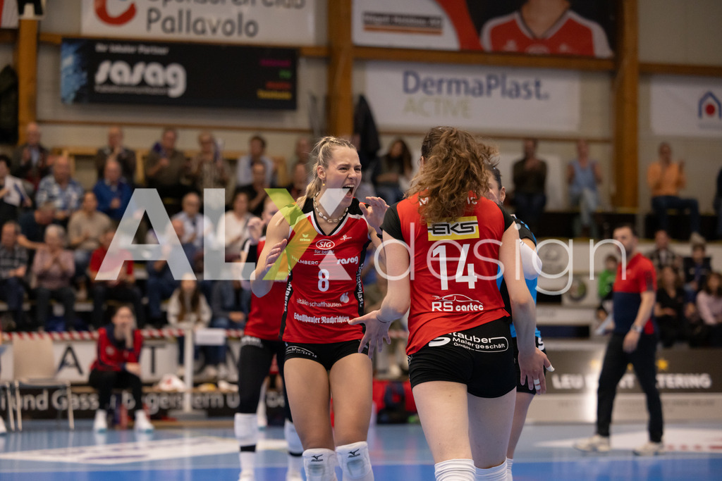 Volleyball I Frauen I Saison 2025-2026 I Volleyball NLA | Women I 1/2 Finals I  VC Kanti Schaffhausen - Sm'Aesch Pfeffingen I 07.03.2026 | 8 Lina-Marie Lieb (DE) (VC Kanti Schaffhausen) – Aussen - Realisiert mit Pictrs.com