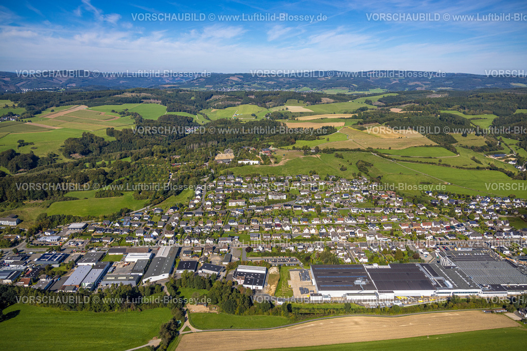 Lennestadt230909665Elspe | Luftbild, Viega Werk, Ortsansicht Ortsteil Elspe, Lennestadt, Sauerland, Nordrhein-Westfalen, Deutschland