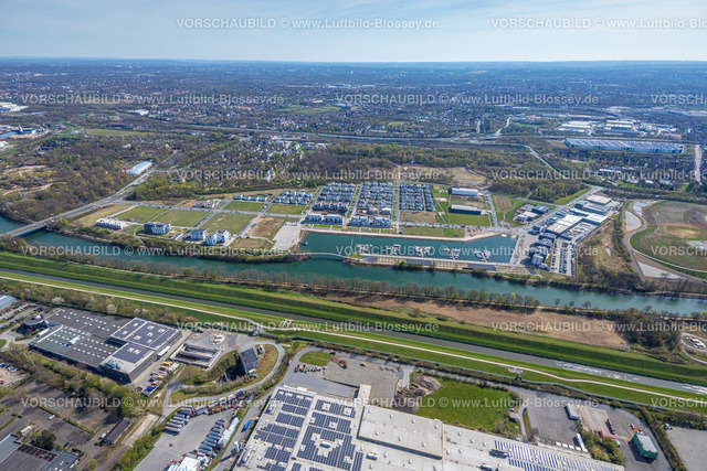 Gelsenkirchen220402320 | Luftbild, Yachthafen Marina, Reihenhaus Wohnsiedlung Hafenquartier Graf Bismarck am Rhein-Herne-Kanal, Bismarck, Gelsenkirchen, Ruhrgebiet, Nordrhein-Westfalen, Deutschland