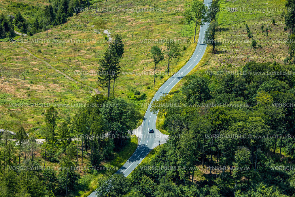 Sundern240708329 | Luftbild, Serpentinen am Ochsenkopf zwischen Arnsberg und Sundern im Waldgebiet mit Waldschäden Stockumer Höhe, Sunderner Straße Landesstraße L685, Arnsberg, Sauerland, Nordrhein-Westfalen, Deutschland