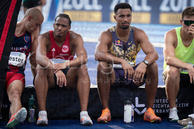Multisport Event; Ratingen, 27.06.2026 | RATINGEN, GERMANY - JUNE 27, 2026 :  Dario Dester (ITA / Italy), Fred Isaac Fleurisson (GER / Germany), Leo Neugebauer (GER / Germany) during the Multisport Event at Stadion Ratingen on June 27, 2026 in Ratingen, Germany.