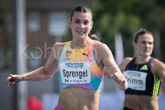 Multisport Event; Ratingen, 27.06.2026 | RATINGEN, GERMANY - JUNE 27, 2026 : Sandrina Sprengel (GER / Germany) competing in the heptathlon’s 200m during the Multisport Event at Stadion Ratingen on June 27, 2026 in Ratingen, Germany.