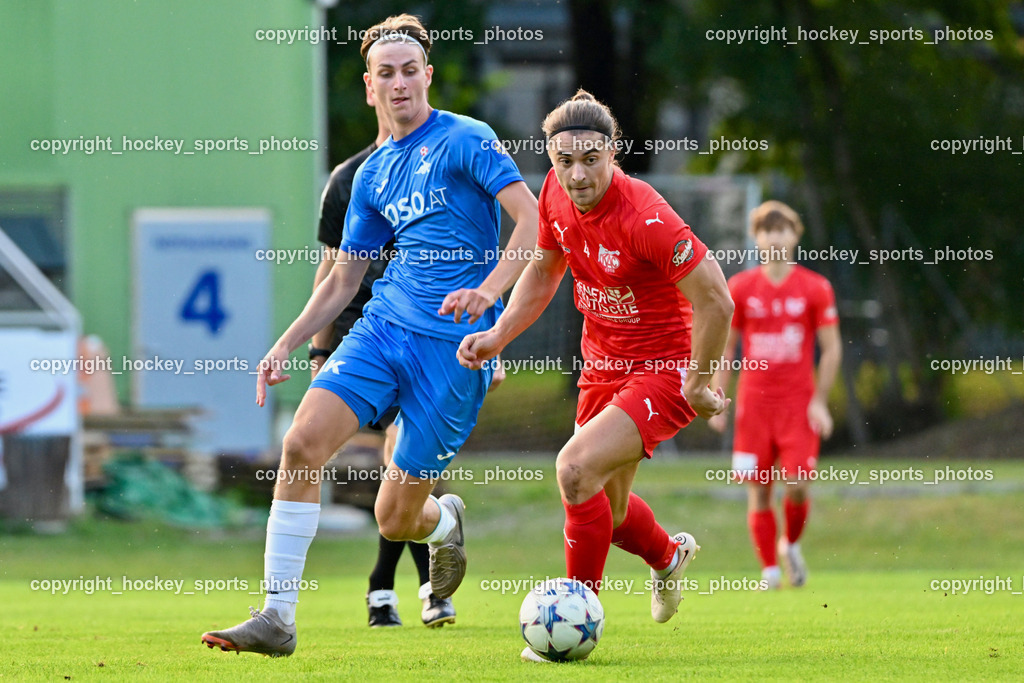 KAC 1909 vs. SAK | #5 Jakob Geister SAK, #4 Patrick Legner KAC 1909, KAC 1909 vs. SAK, KAC 1909 vs. SAK am 06.09.2024 in Klagenfurt (Sportplatz KAC), Austria, (Photo by Bernd Stefan)