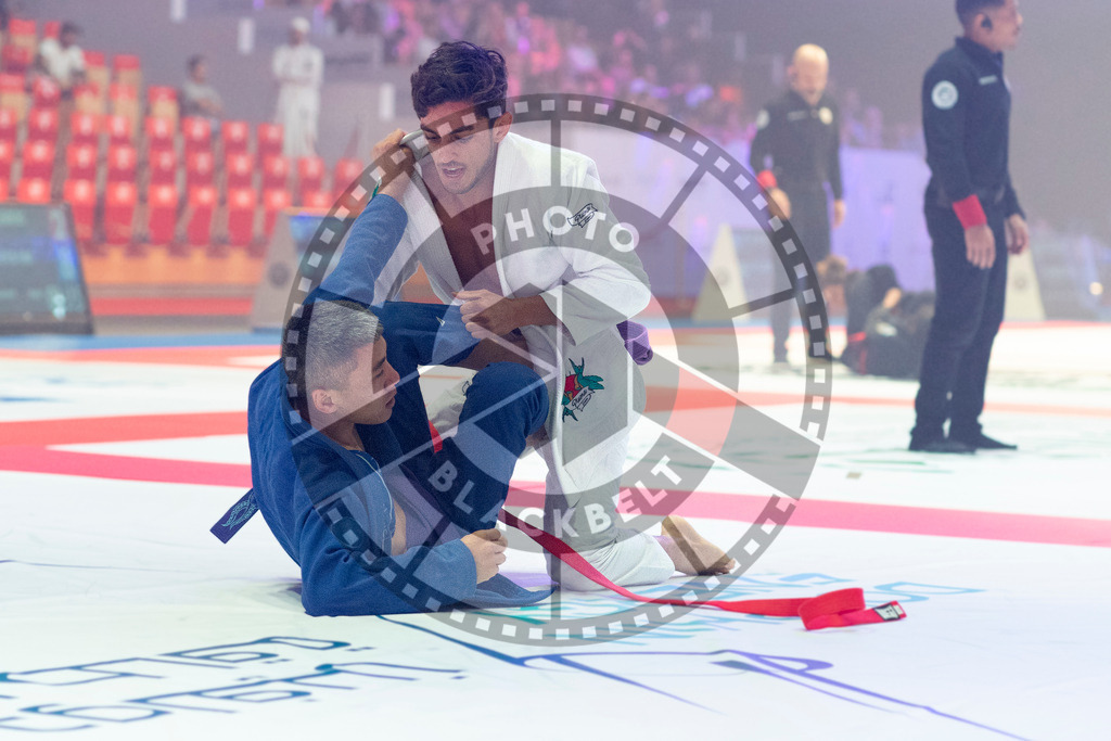 20231106PBB0102 | Fighters compete during the AJP World Master Championship in the Mubadala Arena in Abu Dhabi, Arab United Emirates, on November 6, 2023.