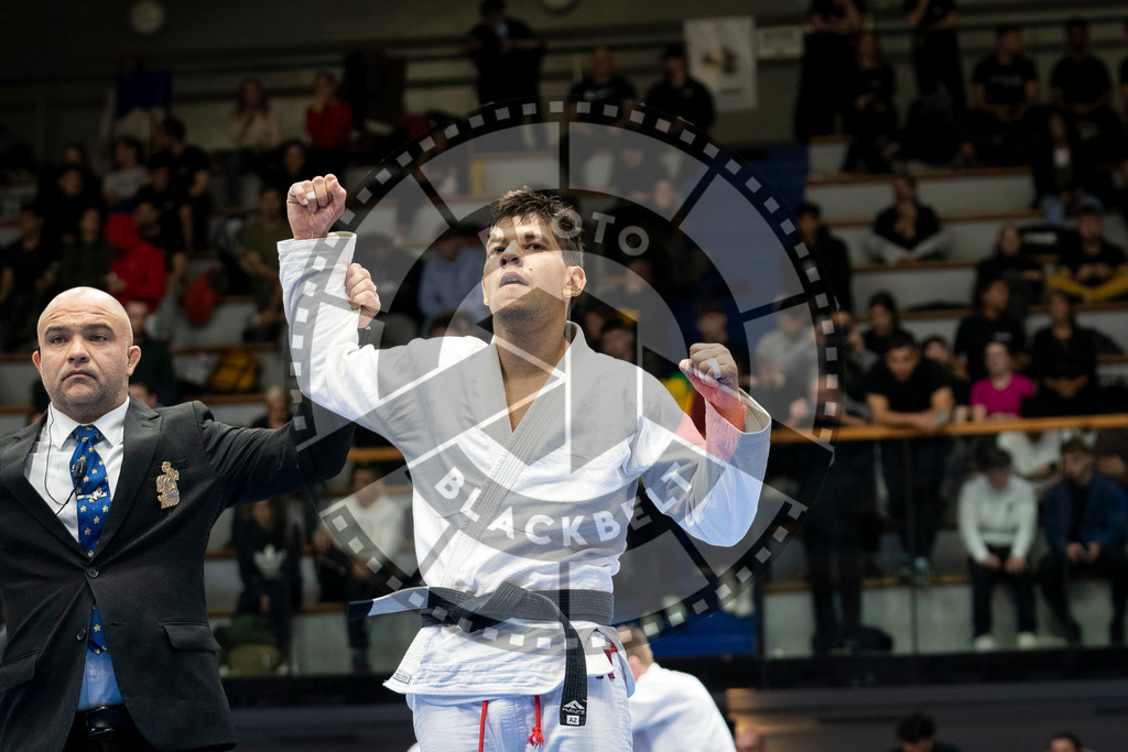 20240123PBB02326 | Fighters compete during the second day of the IBJJF European Championship in Paris, France, on January 23, 2024.
