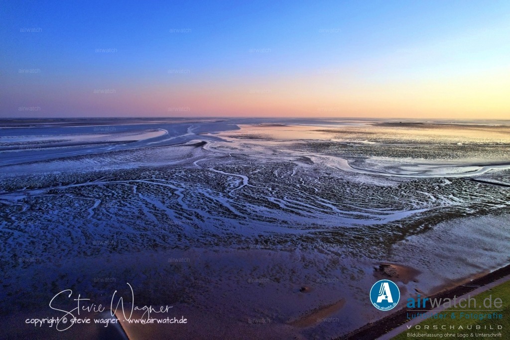 Luftbild Nordstrand, LangerDeich, Dreisprung, Püttenweg, Trendermarsch, Husumer Bucht | Luftbild Nordstrand, LangerDeich, Dreisprung, Püttenweg, Trendermarsch, Husumer Bucht