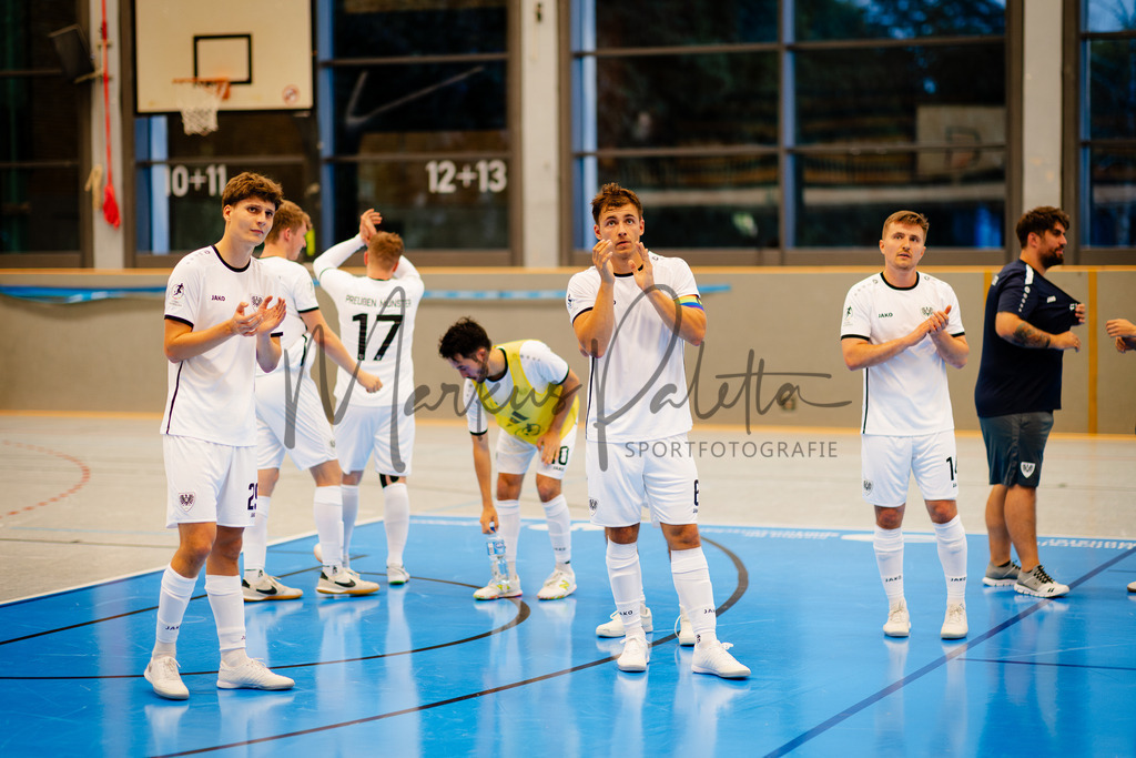 Futsal-Bundesliga, Saison 2025/2026, 2. Spieltag: SC Preußen Münster - FC Liria Futsal Berlin | Futsal-Bundesliga, Saison 2025/2026, 2. Spieltag, SC Preußen Münster empfängt FC Liria Berlin in der Universitäts-Sporthalle in Münster. Foto: sportfotografie.ms | Markus Paletta - Realisiert mit Pictrs.com