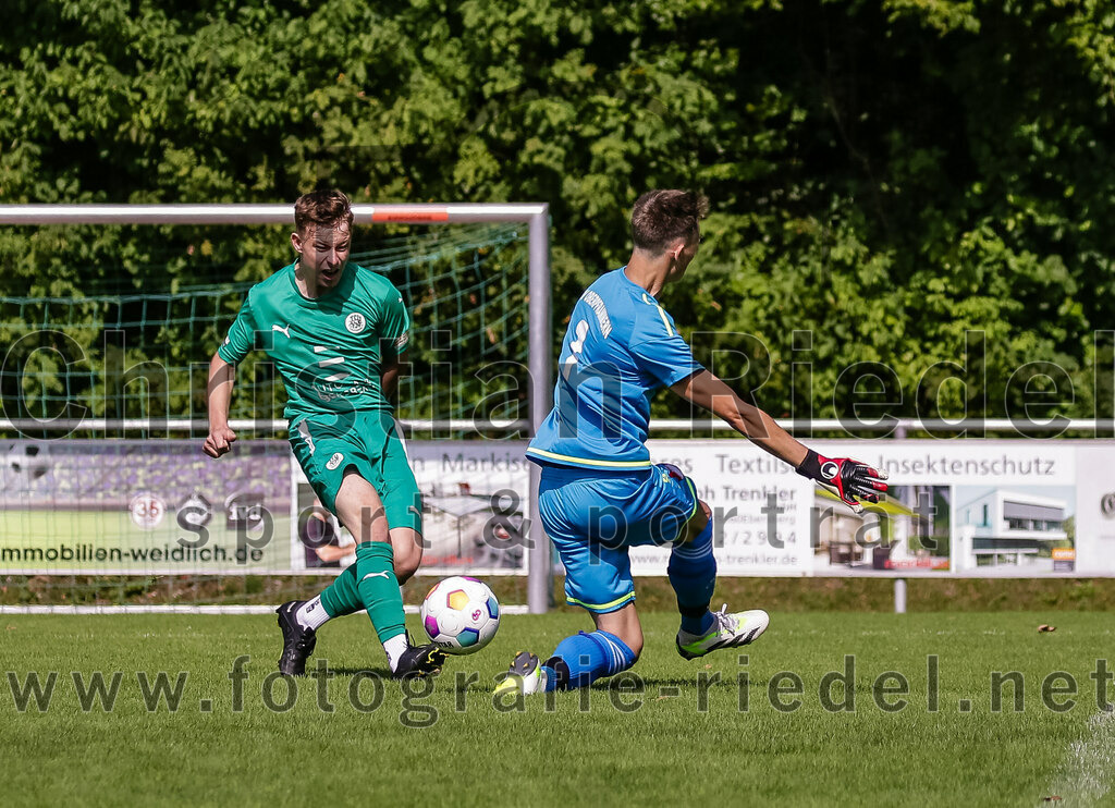 2023-08-26_011_TSV_Ebersberg_gegen_TSV_Oberpframmern | Ebersberg, Deutschland, 26.08.2023:
Fußball, Kreisliga 2023 / 2024, 2. Spieltag, TSV 1877 Ebersberg gegen TSV Oberpframmern, Endergebnis: 5:1

Torwart Ludwig Huber (TSV Oberpframmern, #1)

Foto: Christian Riedel / fotografie-riedel.net