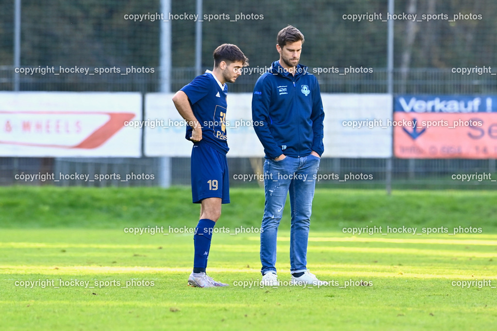 ATUS Velden vs. ASKÖ Köttmannsdorf 7.10.2023 | #19 SERTSCHNIGG Martin ATUS Velden, Headcoach ATUS Velden Marcel Günther Kuster, ATUS Velden vs. ASKÖ Köttmannsdorf 7.10.2023, ATUS Velden vs. ASKÖ Köttmannsdorf am 07.10.2023 in Velden (Wald Arena Velden), Austria, (Photo by Bernd Stefan)
