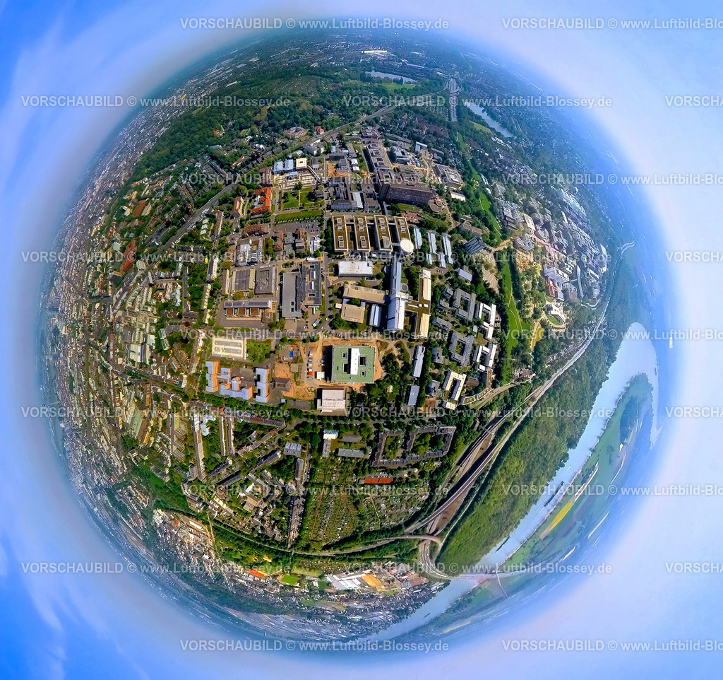 Duesseldorf240590092UniversitaetsKlinikumDuesseldorf | Luftbild, Gelände Universitätsklinikum Düsseldorf, Moorenstraße, Erdkugel, Fisheye Aufnahme, Fischaugen Aufnahme, 360 Grad Aufnahme, tiny world, little planet, fisheye Bild, Bilk, Düsseldorf, Nordrhein-Westfalen, Deutschland