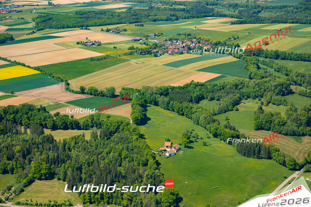 Klassische Luftaufnahme ohne Drohne zeigt:Muehlholz bei Schechingen - Die Luftbildaufnahme wurde 2025 vom UL-Flugzeug heraus erstellt ( keine Drohne ) - Hochauflösende Luftaufnahme -Nicht vergleichbar mit Google Maps oder Satelittenbilder- Die Geschenkidee !Mit Lizenz und Bildrechte bestellbar