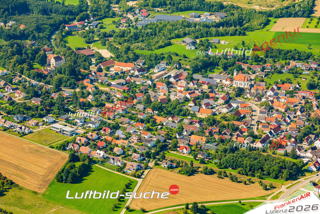 Luftaufnahme von  Haunsheim - Die Luftaufnahme wurde 2025 vom UL-Flugzeug heraus erstellt ( keine Drohne ) - Hochauflösende Luftaufnahme - für professionelle Ausdrucke geeignet. Die Geschenkidee !Mit Lizenz und Bildrechte bestellbar