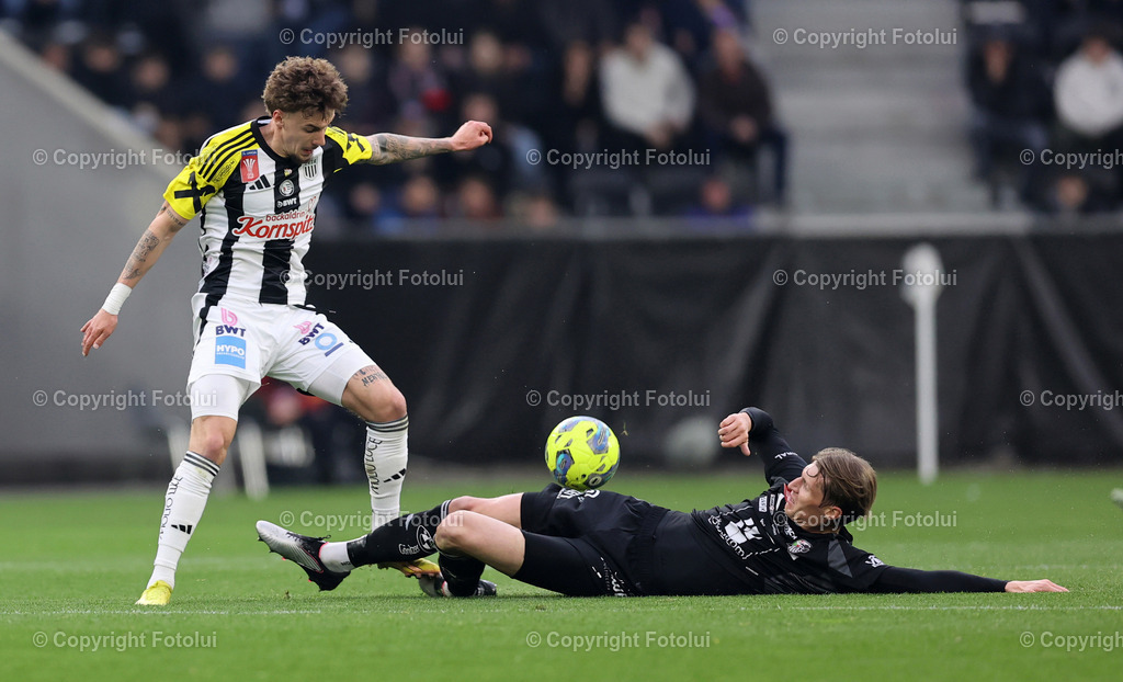 A_LUI_02042025_08 | SPORT FUSS OEFB-CUP HALBFINALE LASK -WAC 02.04.2025 IM BILD:SIMON PIESINGER  (WAC) UND CHIRISTOPH LANG  (LASK) FOTO:FOTOLUI/MW