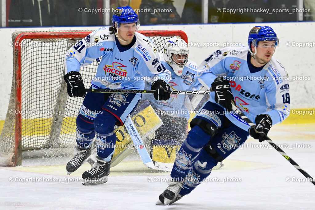 EHC Althofen vs. ESC Steindorf 27.2.2023 | #18 Pöck Markus, #91 Kravanja Kristian, #31 Steiner Paul