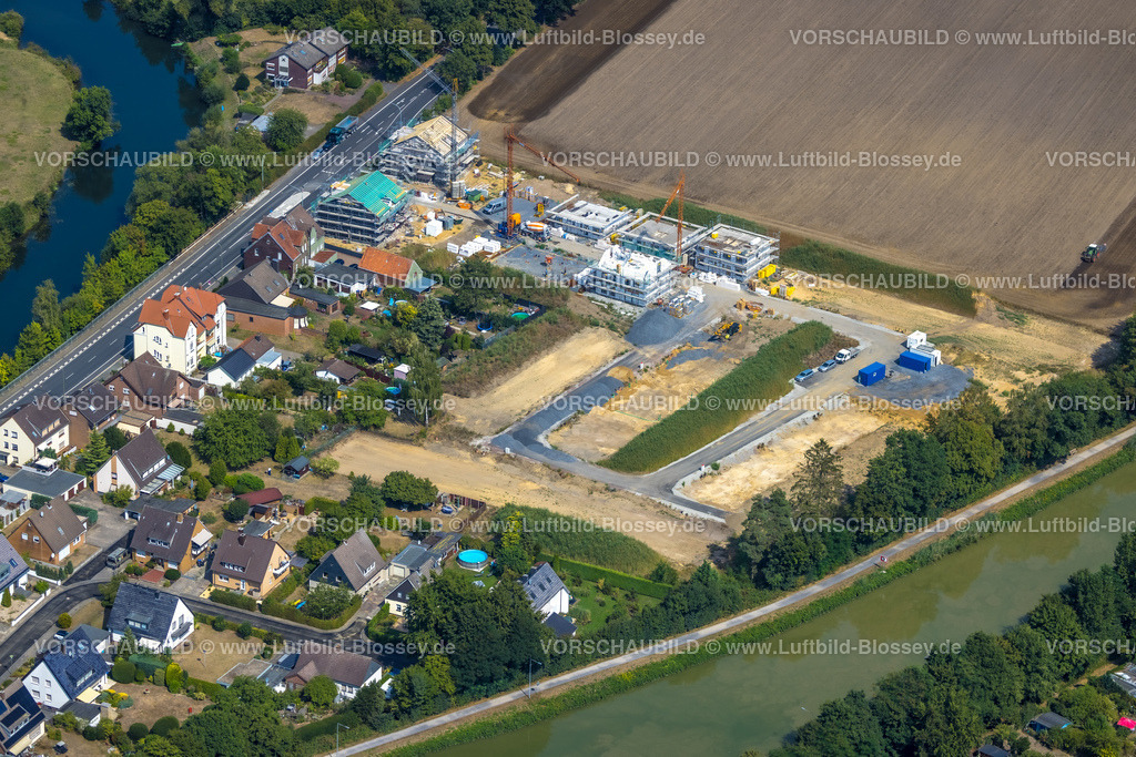 Hamm220809761Uentrop | Luftbild, Baustelle Neubaugebiet für Wohnhäuser Im Fuchswinkel an der Lippestraße / Friedrichsfeld zwischen Fluss Lippe und Datteln-Hamm-Kanal, Uentrop, Hamm, Ruhrgebiet, Nordrhein-Westfalen, Deutschland