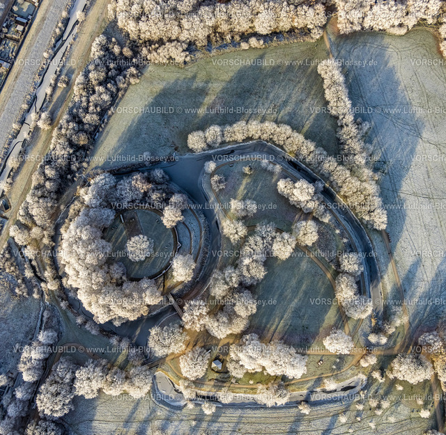 Hamm221202727 | Luftbild, Burghügel Mark, winterliche Landschaft an der Hochschule, Uentrop, Hamm, Ruhrgebiet, Nordrhein-Westfalen, Deutschland