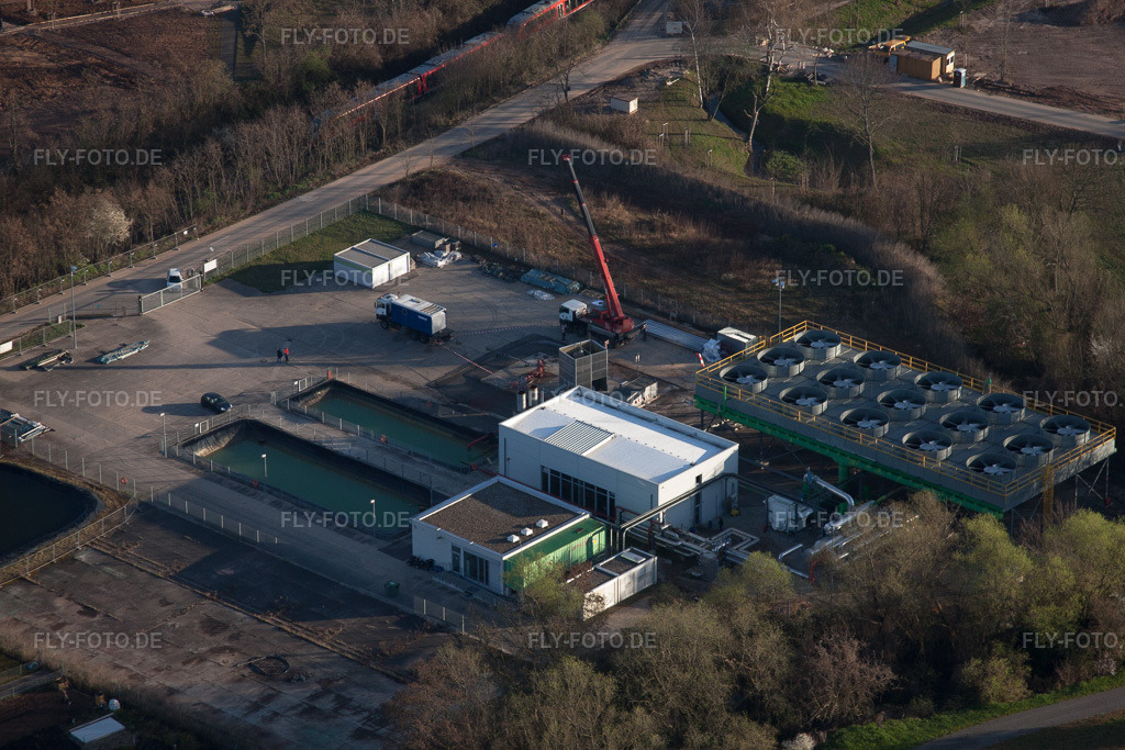 Luftbild: Geothermieanlage in Landau in der Pfalz im Bundesland Rheinland-Pfalz in Deutschland.Foto: IMG_63190.jpg vom 20.03.2014 durch Werner Riehm/FLY-FOTO.deAuflösung des Originals: 4752 x 3168 px