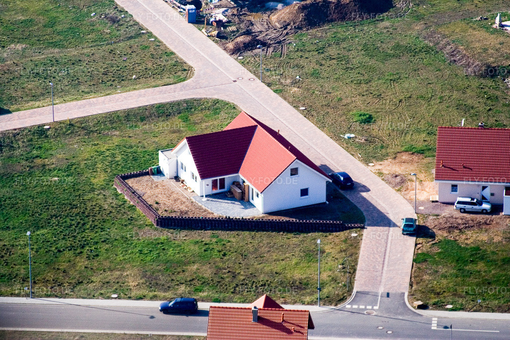 Luftbild: Neubaugebiet NO, Magdalena-Wingerter-Straße im Ortsteil Schaidt in Wörth im Bundesland Rheinland-Pfalz in Deutschland. Foto: IMG_5247.jpg vom 18.02.2007 durch Werner Riehm/FLY-FOTO.de