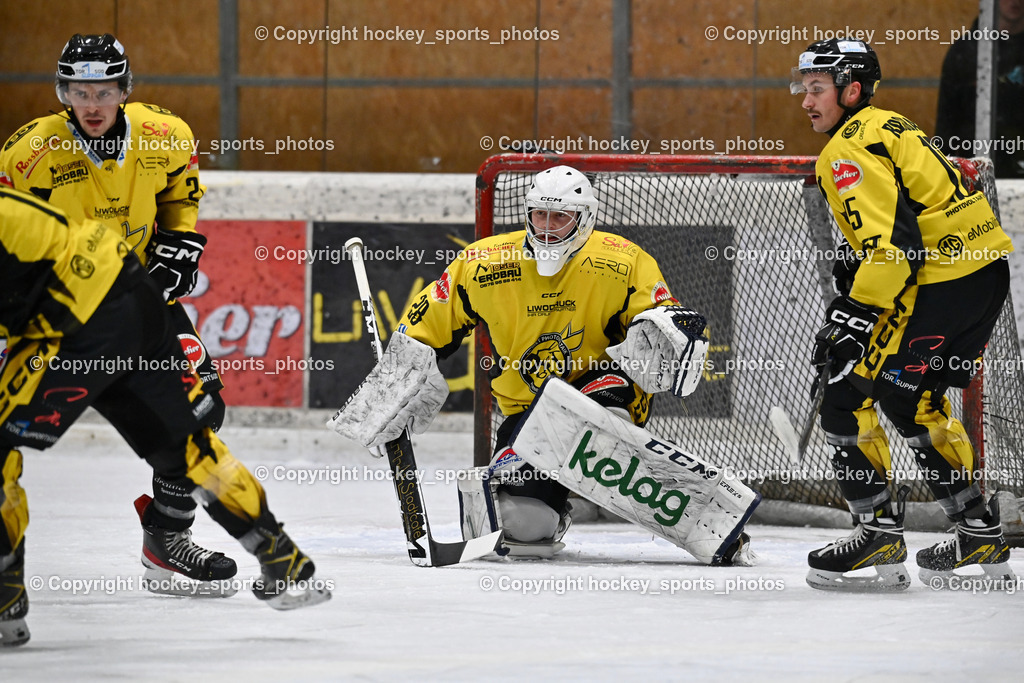 MET PHOTOVOLTAIK HORNETS SPITTAL vs. EC VSV juniors U20  | #27 Moser Daniel EC Hornets Spittal, #28 Ameisbichler Lukas EC Hornets Spittal, #15 Rossbacher Daniel EC Hornets Spittal, MET PHOTOVOLTAIK HORNETS SPITTAL vs. EC VSV juniors U20 , MET PHOTOVOLTAIK HORNETS SPITTAL vs. EC VSV juniors U20  am 05.11.2024 in Spittal an der Drau (Goldeck Stadion), Austria, (Photo by Bernd Stefan)