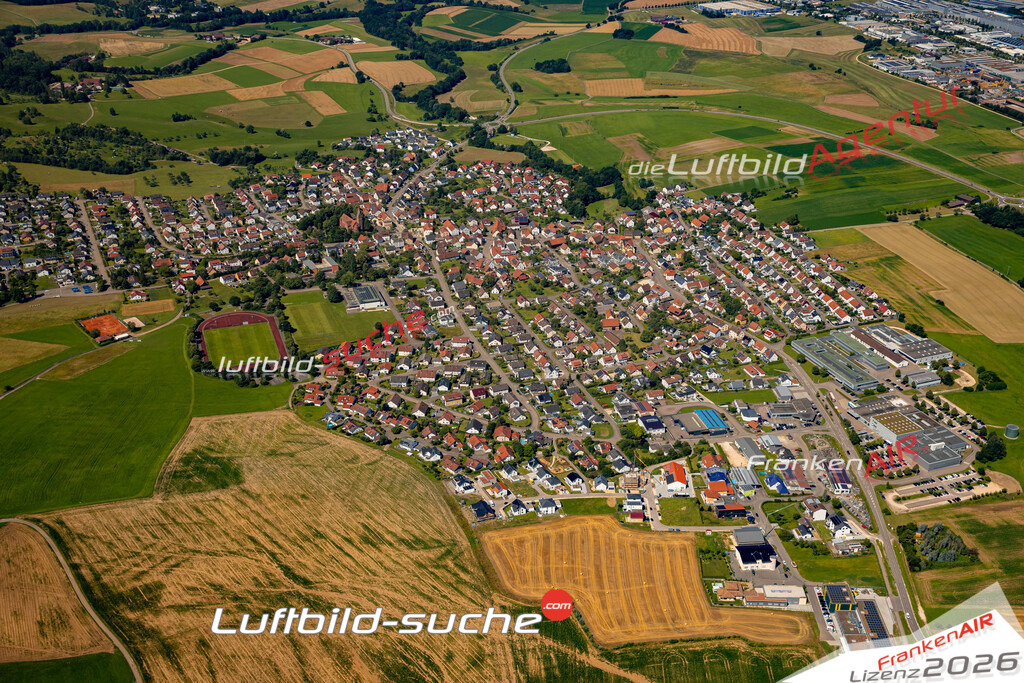 Das Luftbild zeigt : Bargau Schwäbisch Gmünd - Die Luftaufnahme wurde 2024 vom UL-Flugzeug aus erstellt ( keine Drohne ) - Hochauflösende Luftaufnahme - Für grossformatige Ausdrucke geeignet. Die Geschenkidee !Mit Lizenz und Bildrechte bestellbar