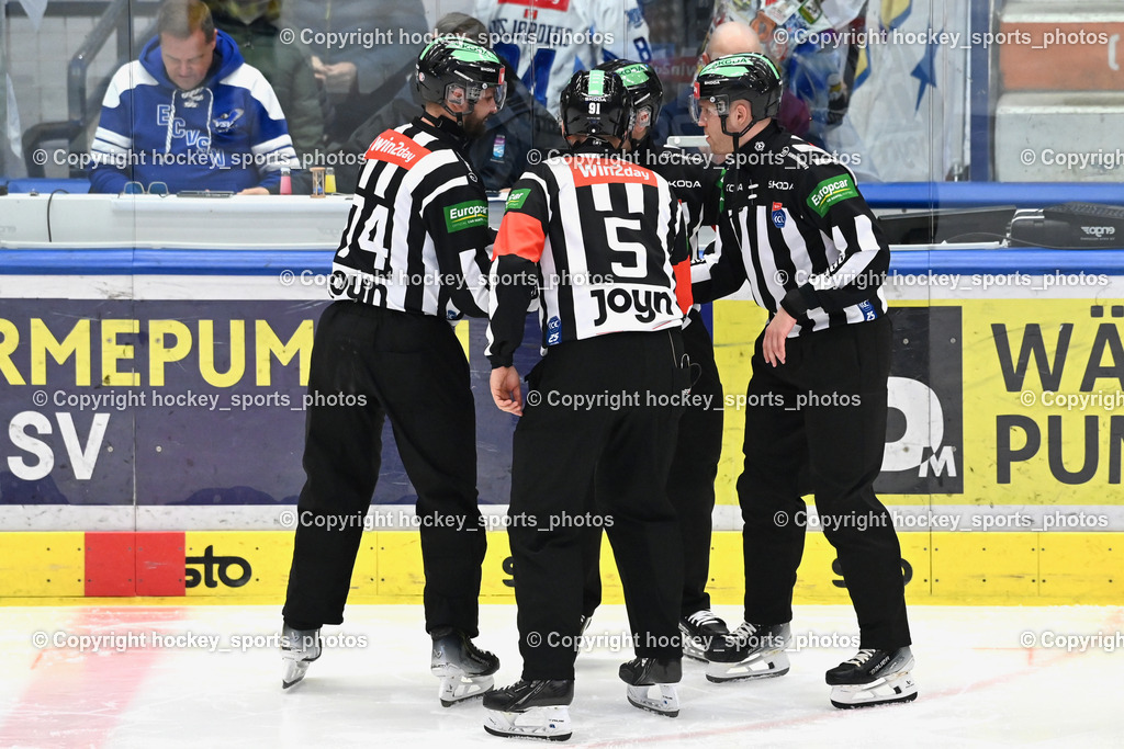 EC IDM Wärmepumpen VSV vs. Hydro Fehervar AV19  | Nagy Attila Referee, Piragic Trpimir Referee, Bedenke Sebastian Referee, Vaczi David Referee, EC IDM Wärmepumpen VSV vs. Hydro Fehervar AV19 , EC IDM Wärmepumpen VSV vs. Hydro Fehervar AV19  am 01.01.2025 in Villach (Stadthalle Villach), Austria, (Photo by Bernd Stefan)