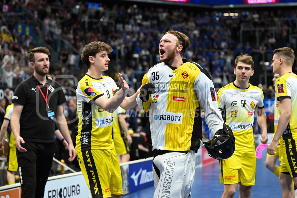 Zug United - HC Rychenberg - 25. April 2026 | Eric Kunz (#35 HC Rychenberg Winterthur) am L-UPL Superfinal-Spiel zwischen Zug United und HC Rychenberg am 25. April 2026 in der BCF Arena, Fribourg, Schweiz.Bild: Sportfotografie Markus Aeschimann | www.markus-aeschimann.ch - Realisiert mit Pictrs.com