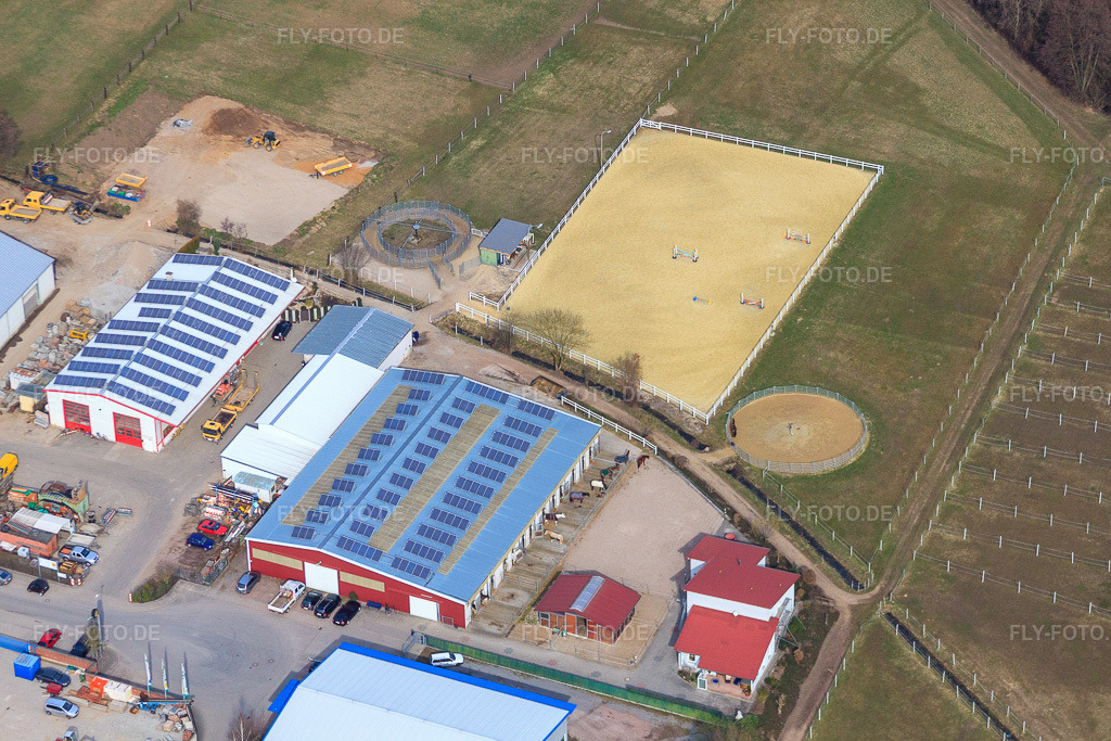 Luftbild: Gewerbegebiet Am Gäxwald mit Klarsicht-Verpackungen Weber GmbH, REGAB GmbH Tiefbau und Feinwerk Präzisions- und Messtechnik GmbH & Co. KG in Herxheim bei Landau im Bundesland Rheinland-Pfalz in Deutschland. Foto: IMG_37769.jpg vom 12.03.2011 durch Werner Riehm/FLY-FOTO.deWWW.REGAB.DE