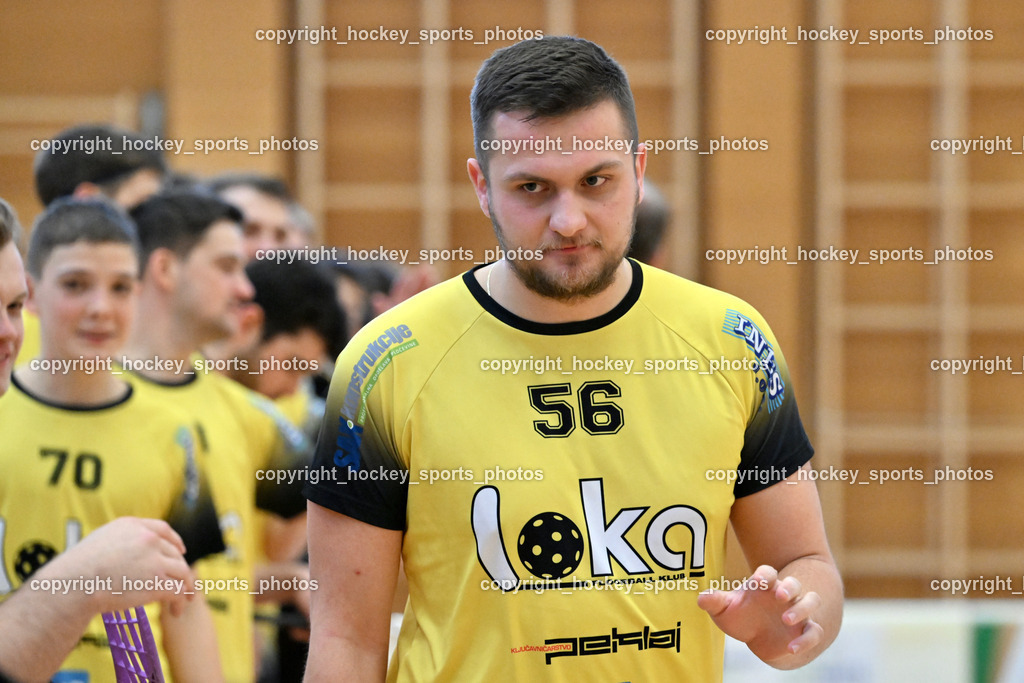 VSV Unihockey  vs. FBK Loka  | #56 Lovro Oblak FBK Loka, VSV Unihockey  vs. FBK Loka , VSV Unihockey  vs. FBK Loka  am 25.01.2026 in Villach (Ballspielhalle St. Martin), Austria, (Photo by Bernd Stefan)