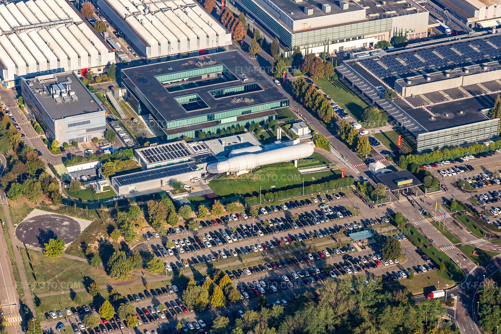 Aerial view: Ferrari SPA in Maranello in the state Modena, Italy.Photo: IMG_134920.jpg taken on 09/20/2022 by Werner Riehm/FLY-FOTO.comResolution of the original: 5472 x 3648 pxWWW.FERRARI.COM