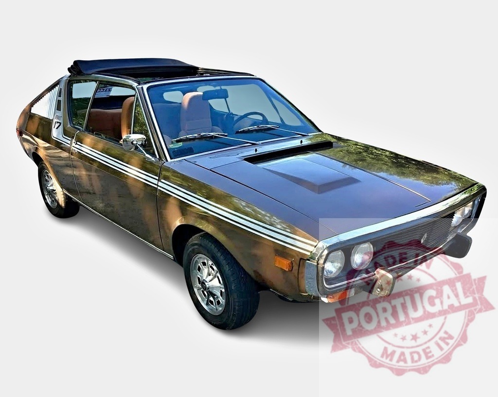Renault 15 TL Coupe Brown parked with open roof | Vintage Renault 15 TL Coupe brown with open roof parked in a parking lot - Realisiert mit Pictrs.com