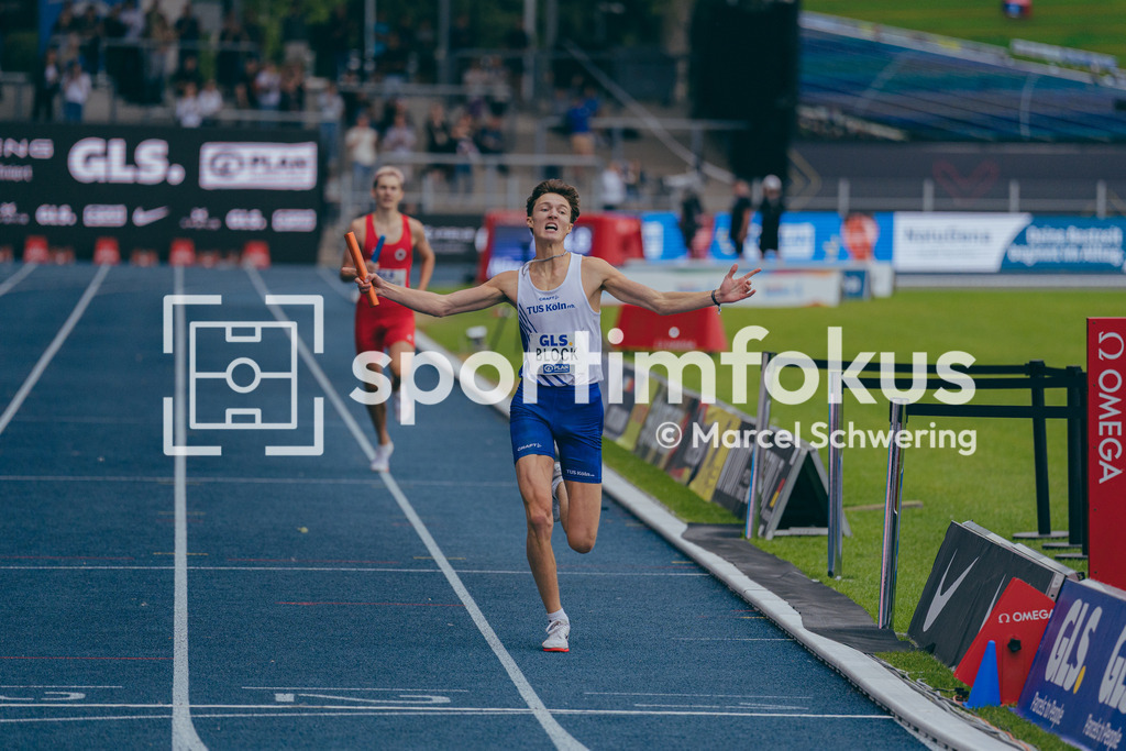 Deutsche Meisterschaften der Frauen und Männer 2026 | Lasse Block, TuS Köln rrh., 3x1000-Meter-Staffel, Deutsche Meisterschaften der Frauen und Männer 2026, Lohrheidestadion Bochum-Wattenscheid, 26.07.2026. Foto: Marcel Schwering / sportimfokus - Realisiert mit Pictrs.com