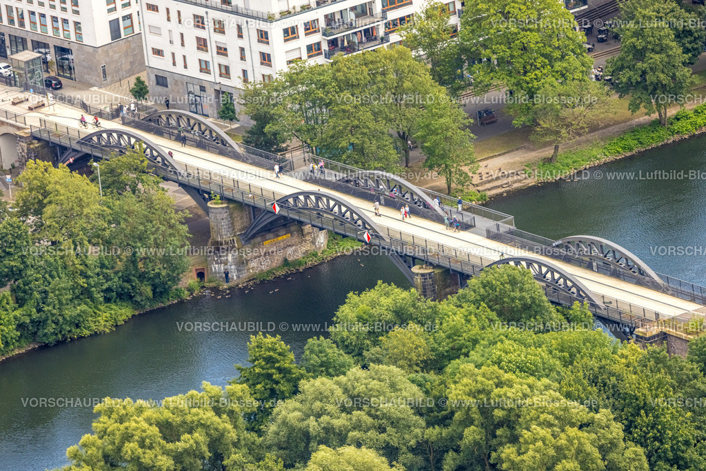 Muelheim240702979 | Luftbild, Stadtviadukt und Radschnellweg Ruhr RS1, Fluss Ruhr, Altstadt II, Mülheim an der Ruhr, Ruhrgebiet, Nordrhein-Westfalen, Deutschland