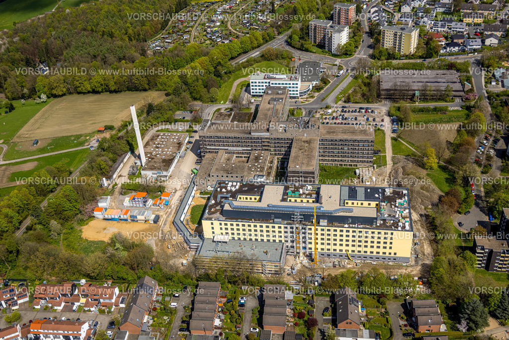 Velbert230407528 | Luftbild, Helios Klinikum Niederberg, Baustelle mit Neubau, Velbert, Ruhrgebiet, Nordrhein-Westfalen, Deutschland