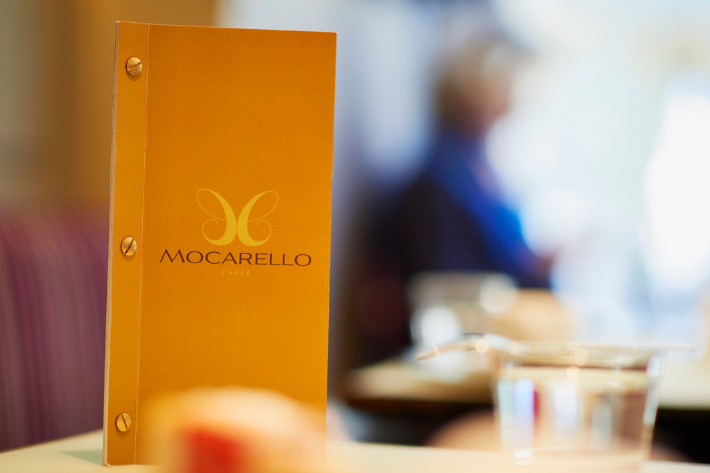 Cafe Moccarello | Wien, Austria - October 04, 2017: Cafe Moccarello, Topfentorte mit Erdbeersauce und Melange. - Realisiert mit Pictrs.com