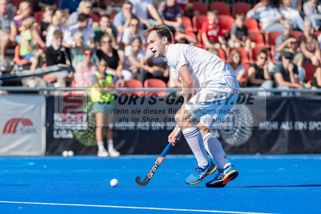 HK_20231001_104891 | 1.Bundesliga Herren Crefelder HTC - Harvestehuder THC am 1.10.2023 CHTC, Krefeld , Linus Michler ( Crefelder HTC #7 )