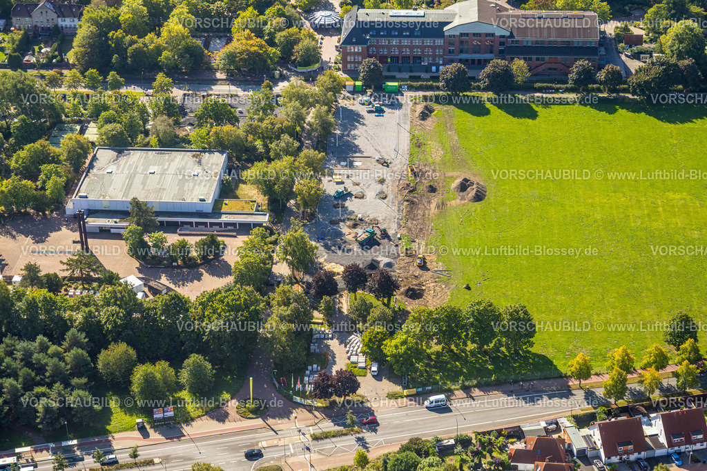 Hamm250901324 | Luftbild, Freiherr-vom-Stein-Gymnasium und Baustelle, Eingangsbereich Maximilianpark, Uentrop, Hamm, Ruhrgebiet, Nordrhein-Westfalen, Deutschland