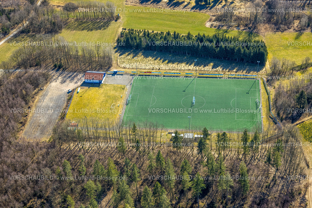 Wenden250307643Hillmicke | Luftbild, Fußballstadion Sportlplatz Hillmicke mit Sportheim am Fockenberg, Hillmicke, Wenden, Sauerland, Nordrhein-Westfalen, Deutschland