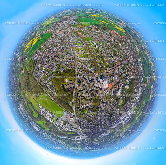 Hamm230490029Bockum-HoevelHammerstrasse-topaz | Luftbild, Bockum-Hövel Ansicht, Hammerstraße, Erdkugel, Fisheye Aufnahme, Fischaugen Aufnahme, 360 Grad Aufnahme, Bockum-Hövel, Hamm, Ruhrgebiet, Nordrhein-Westfalen, Deutschland