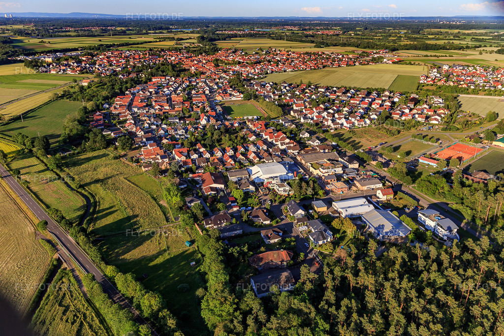 Luftbild: Ortsansicht von Westen in Rheinzabern im Bundesland Rheinland-Pfalz in Deutschland. Foto: IMG_115131.jpg vom 13.06.2019 durch Werner Riehm/FLY-FOTO.de