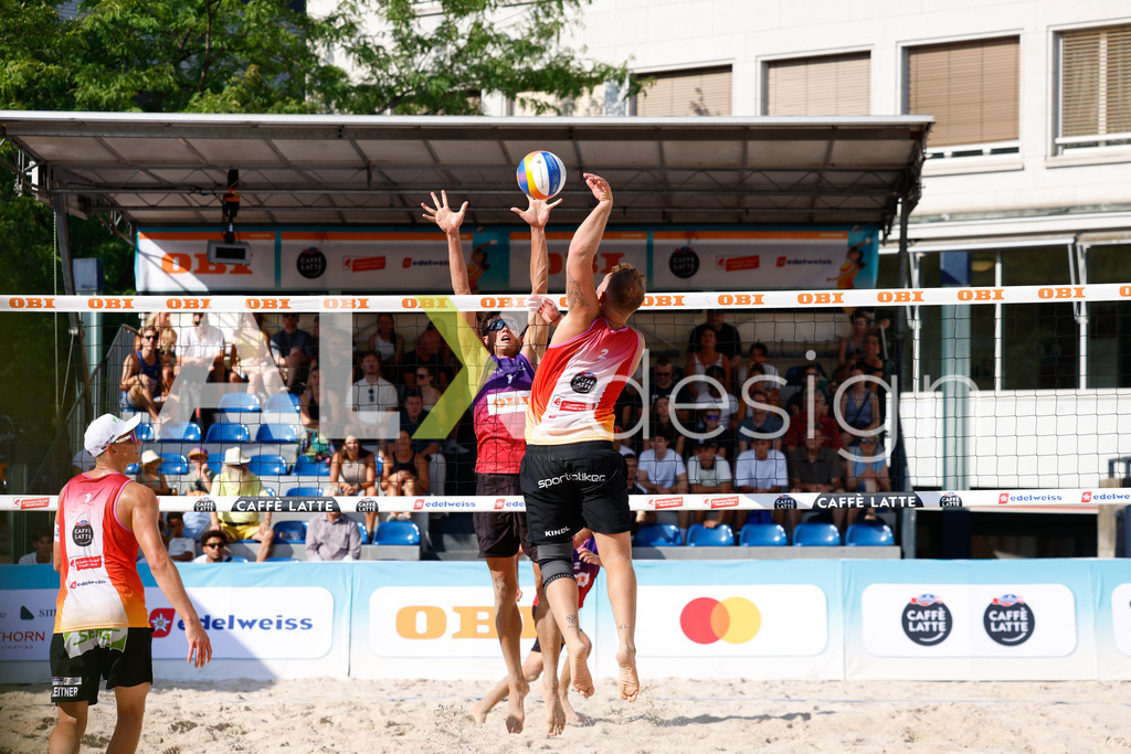 Obi BeachTour 2026 - Basel | BASEL, SWITZERLAND - JULY 17: MORITZ KINDL (AUT) during the Obi BeachTour 2026 match between LEITNER / KINDL (AUT) and MASSEREY / SCHNEGG (SUI) at Barfüsserplatz on July 17, 2026 in Basel, Switzerland. - Realisiert mit Pictrs.com