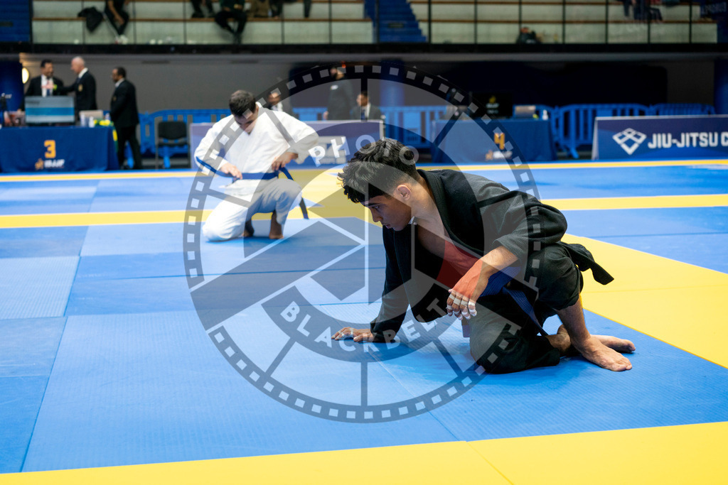 20240121PBB7684 | Fighters compete during the second day of the IBJJF European Championship in Paris, France, on January 21, 2024.