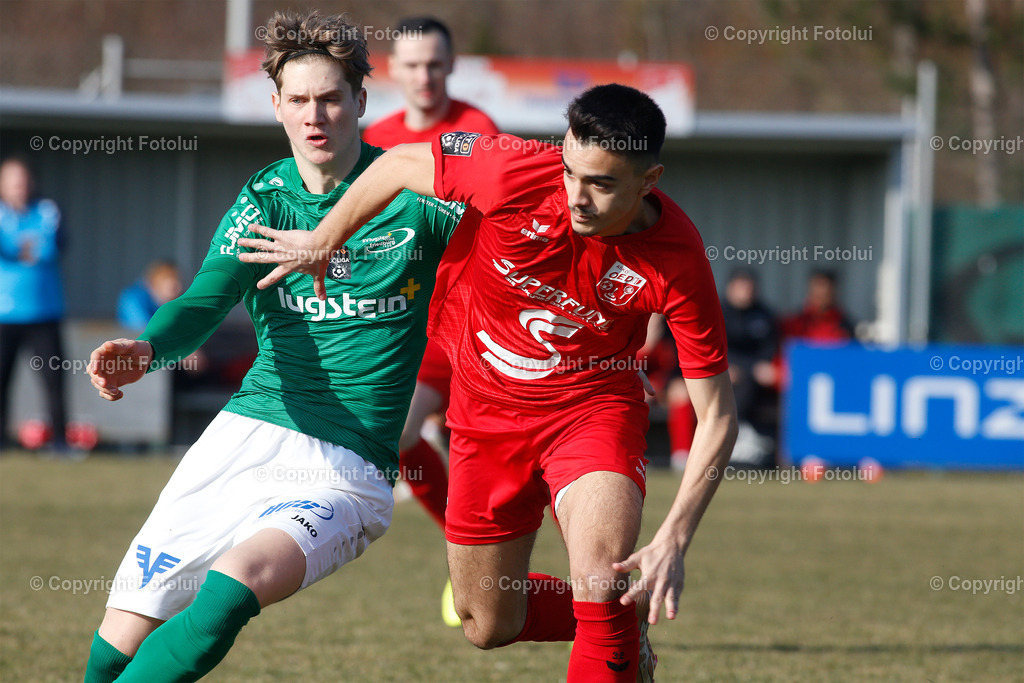 A_LUI_04032023_35 | SPORT,FUSSBALL LT1 OOE LIGA 2023 ASKOE OEDT-SC LUGSTEIN CABS FRIEDBURG 04.03.2023 IM BILD: FILIP BTRESKIC (OEDT) UND LEONARD JIGALOV (FRIEDBURG) FOTO:FOTOLUI