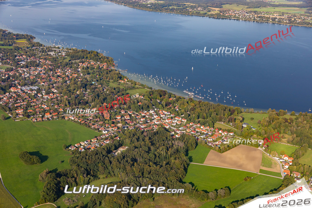 Aktuelles Luftbild von luftaufnahme Utting am Ammersee - Die Luftaufnahme wurde 2020 mittels UL-Flugzeug erstellt ( keine Drohne ) - hochauflösende Kamera-Systeme von  Canon -Beste Qualität - Für grossformatige Ausdrucke geeignet. Die Geschenkidee !