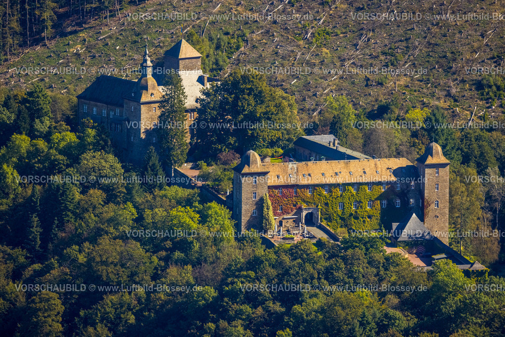 Attendorn230908991 | Luftbild, Burg und Burghotel Schnellenberg, Attendorn, Sauerland, Nordrhein-Westfalen, Deutschland
