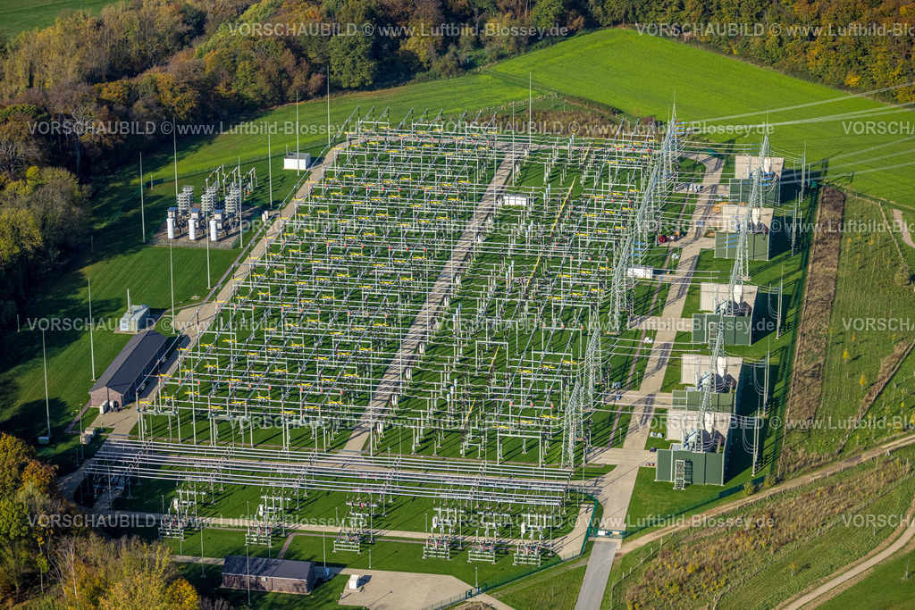 Hagen221016302 | Luftbild, Stromtrasse und Umspannwerk Garenfeld im Stadtteil Boele in Hagen, Ruhrgebiet, Nordrhein-Westfalen, Deutschland